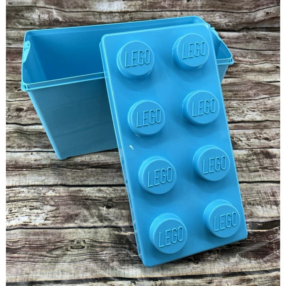 LEGO Light Blue Deep Brick Box To Store Lego 12.5in x 10.5in (No Lego Included)